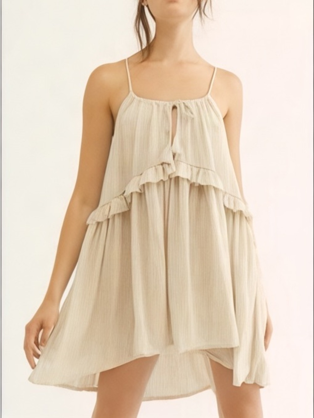 Free People Beach Rosaline Tunic Dress in Oat/Cream Large